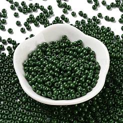 焼付塗装ガラスシードビーズ  ラウンド  ダークスレートグレー  4x3mm  穴：1.2mm  約7650個/ポンド&nbsp;SEED-H002-I-A520