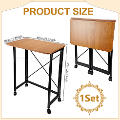 Wood & Iron Folding Desk&nbsp;AJEW-WH0596-962