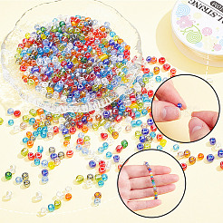 ガラスシードビーズ60g  トランス。光沢の色  ラウンド  ミックスカラー  4mm  穴：1.5mm&nbsp;SEED-SC0001-64A