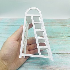 ドールハウス 木製はしご おもちゃ  マイクロランドスケープドールハウスアクセサリー  小道具の装飾のふりをする  ホワイト  80x46x140mm&nbsp;PW-WG59266-01