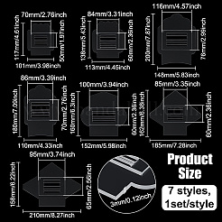 アクリルテンプレート7個  封筒作り用  透明  117x101x3mm&nbsp;DIY-BC0016-75
