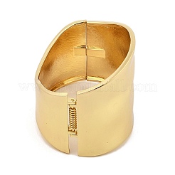 女性用合金プレーンバングル  ゴールドカラー  内径：2-3/8x2-1/8インチ（6.1x5.3cm）&nbsp;BJEW-L629-15G