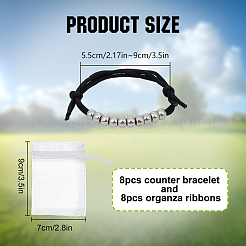 ポリプロピレンブレスレット8個  CCBプラスチックビーズで  ラウンド  ミックスカラー  内径：2-1/8~3-1/2インチ（5.5~9cm）&nbsp;BJEW-DR00017
