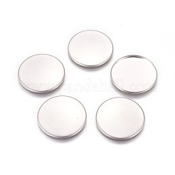 変色しにくい304ステンレススチールプレーンエッジベゼルカップ  カボションのセッティング  フラットラウンド  ステンレス鋼色  トレイ：30mm  31.5x2mm&nbsp;X-STAS-E460-10P-30mm
