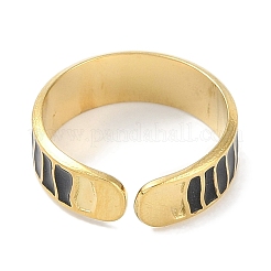 Ion Plating(IP) 304 Stainless Steel Enamel Cuff Finger Rings&nbsp;RJEW-L107-085G-02