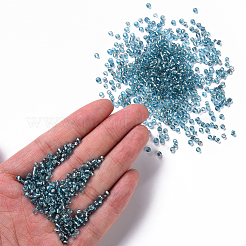 3000個のガラスシードビーズ  銀並ぶ丸い穴  丸い小さなビーズ  ターコイズ  2mm  穴：1mm&nbsp;SEED-PA0001-29A-03