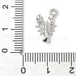 合金ペンダント  プラチナ  エビ  15.5x9x3mm  穴：1.6mm&nbsp;FIND-Z101-04P-01