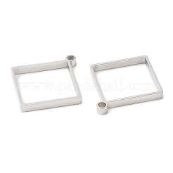 Non-Tarnish 304 Stainless Steel Open Back Bezel Rhombus Pendants&nbsp;STAS-Z040-02A-P