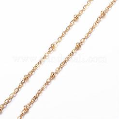 304ステンレススチールアズキチェーンネックレス  カニカン付き  ミックスカラー  17.91インチ（45.5cm）  1.5mm&nbsp;NJEW-P147-06