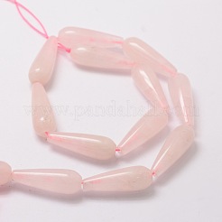 Natural Rose Quartz Teardrop Beads Strands&nbsp;G-E329-34