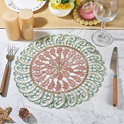 Polyester Lace Table Mat&nbsp;AJEW-TADJ0001-21D