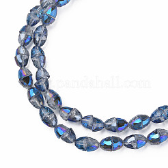 Electroplate Transparent Glass Beads Strands&nbsp;EGLA-N002-35-C06