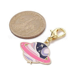 惑星合金エナメルペンダント装飾  合金製カニカン付き  ゴールドカラー  37~44mm&nbsp;HJEW-JM01416