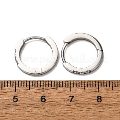 304 Stainless Steel Clear Cubic Zirconia Hoop Earrings&nbsp;EJEW-D331-18C-P