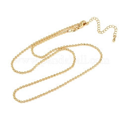 2mm真鍮ボールチェーンネックレス（男女兼用）  18KGP本金メッキ  17.76インチ（45.1cm）&nbsp;NJEW-L012-04G