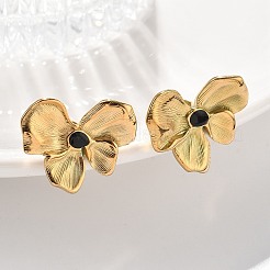 女性用304ステンレススチールスタッドピアス  蝶結び  ゴールドカラー  18.5x22.5mm&nbsp;EJEW-K306-33G