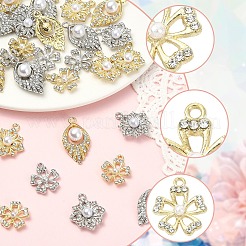30Pcs 6 Styles Alloy Rhinestone Pendants&nbsp;FIND-YW0011-97