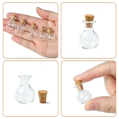 8 個のガラス瓶  ビーズコンテナ  コルク栓付き  ウィッシングボトル  透明  2.65x1.7cm  穴：0.6のCM  容量：4ml（0.13液量オンス）&nbsp;BOTT-FS0001-02