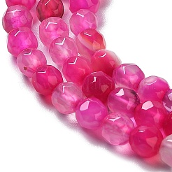 Faceted Natural Striped Agate/Banded Agate Beads Strands&nbsp;G-F447-4mm-H08