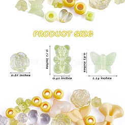 150 Pieces Random Rose Acrylic Beads Bear Pastel Spacer Beads Butterfly Loose Beads for Jewelry Keychain Phone Lanyard Making&nbsp;JX543B
