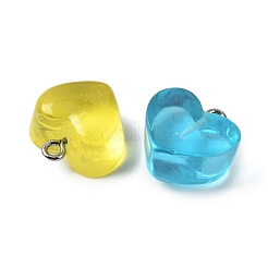 DIYペンダントセット  レジンハートペンダントとアロイハートチャーム付き  ccbプラスチックスターチャーム  ミックスカラー  11.5~16.5x9~17x3~9.5mm  穴：1.5~2mm  204個/セット&nbsp;DIY-SZ0001-14