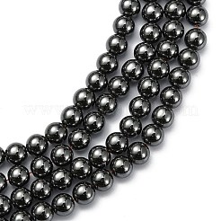 非磁性合成ヘマタイトビーズ連売り  ラウンド  8mm  穴：1mm  約50~52個/連  16インチ&nbsp;G-H1624-8mm-2