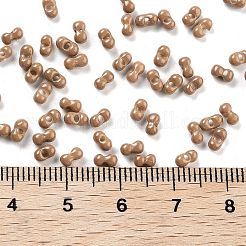 焼付塗装ガラスシードビーズ  ピーナッツ  キャメル  2x4.5x2mm  穴：0.8~0.9mm  約15000個/ポンド&nbsp;X1-SEED-A033-05B