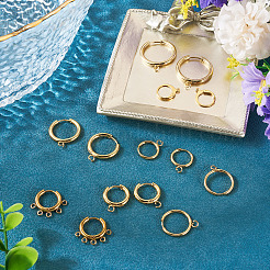 14Pcs 7 Styles 201/316 Stainless Steel Huggie Hoop Earring Findings&nbsp;STAS-TA0005-50