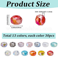 390Pcs 13 Colors Electroplate Transparent Glass Beads&nbsp;EGLA-SC0001-73