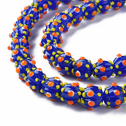 Opaque Handmade Bumpy Lampwork Beads Strands&nbsp;LAMP-T007-18-A02