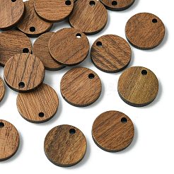 木チャーム  フラットラウンド  染色されていない  サドルブラウン  14x2.5mm  穴：1.8mm  20個/箱。&nbsp;WOOD-CJ0001-03