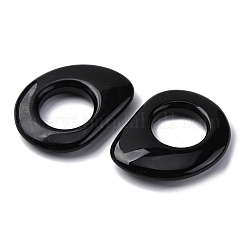 天然黒曜石のリンクリング  ティアドロップ  50.5~51x39.5~40.5x8mm  内径：21.5mm&nbsp;G-U024-01