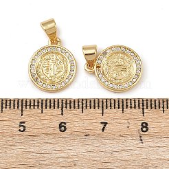 Brass Micro Pave Cubic Zirconia Pendants&nbsp;KK-L255-12G