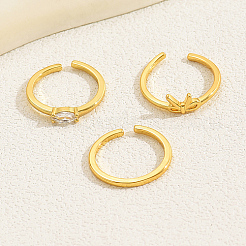3Pcs 3 Style Cubic Zirconia Solitaire Rings&nbsp;WN2944-1