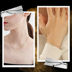 DIY 304ステンレススチールローロチェーンネックレス作成キット  ゴールドカラー  5~9x5~6x0.5~3mm  穴：1~3.5mm&nbsp;DIY-BBC0002-03