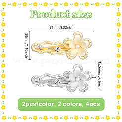 4Pcs 2 Colors Alloy Alligator Hair Clips&nbsp;OHAR-HY0001-06A