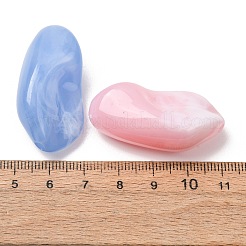 ツートンカラーの天然石風アクリルビーズ  ナゲット  ミックスカラー  40x20x16mm  穴：3mm  約75個/500g&nbsp;AC-CBA7B05-30