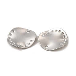 変色しない304ステンレススチールペンダント  フラットラウンドのチャーム  ステンレス鋼色  15.5x2mm  穴：1.4mm&nbsp;STAS-A070-25P