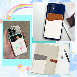 10個 5色 PUレザー 携帯電話背面粘着カードホルダー  長方形  ミックスカラー  9.7x6.6x0.15cm  2個/カラー&nbsp;AJEW-SP0002-96