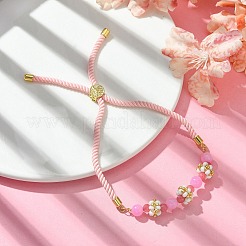 6mm Round Dyed Natural Yellow Jade Bead Slider Bracelets&nbsp;BJEW-MZ00062-02