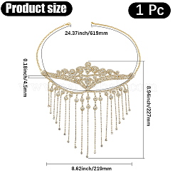 Alloy Rhinestone Chain Tassel Face Eye Mask for Women&nbsp;AJEW-WH20064-54G