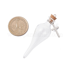 5Pcs 304 Stainless Steel Glass Cork Bottle Big Pendants&nbsp;PALLOY-JF04650