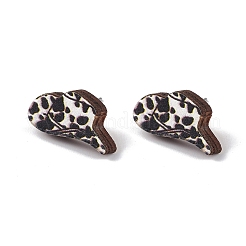 天然木のスタッドピアス  女性用316ステンレスジュエリー  帽子模様  9x17.5mm  ピン：0.6mm&nbsp;EJEW-C013-01H