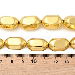 電気メッキガラスビーズセット  オーバル  多面カット  黄金メッキ  20x11~11.5mm  穴：1.2mm  約21個/連  15.75''（40センチメートル）&nbsp;EGLA-F166-17G