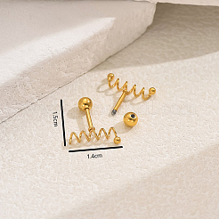 Stylish Vintage Spring Screw 201 Stainless Steel Stud Earrings&nbsp;UA8813