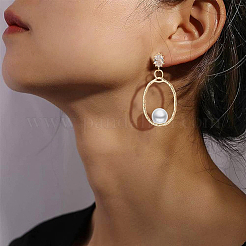 10Pcs Brass Clear Cubic Zirconia Stud Earring Findings&nbsp;KK-BC0008-76