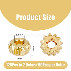 120Pcs 2 Colors Brass Spacer Beads&nbsp;KK-DC0003-61