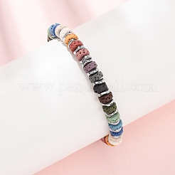 Chakra Dyed Natural Lava Rock Heishi Beaded Bracelets&nbsp;GG-CBA922D-02