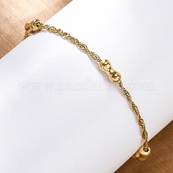 304 Stainless Steel Rope Chain Bracelets for Women&nbsp;BJEW-C094-02G