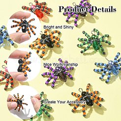 10Pcs 5 Colors Glass Seed Pendants&nbsp;GLAA-CJ0002-30